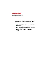 Toshiba gigabeat T Series User Manual preview