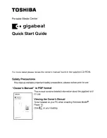 Toshiba gigabeat U Series Quick Start Manual preview