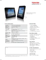 Preview for 2 page of Toshiba GIGAFRAME L80 Specifications