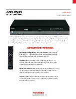 Предварительный просмотр 1 страницы Toshiba HD-A2 - HD DVD Player Specifications