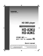 Предварительный просмотр 1 страницы Toshiba HD-A3 - HD DVD Player Owner'S Manual