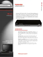 Preview for 1 page of Toshiba HD-A3 - HD DVD Player Specifications