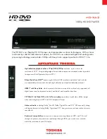 Preview for 1 page of Toshiba HD-XA2 Specifications