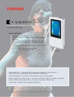 Preview for 1 page of Toshiba HDD Portable Media Player Gigabeat S 30 Specifications