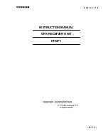 Предварительный просмотр 1 страницы Toshiba HHGP1 Instruction Manual