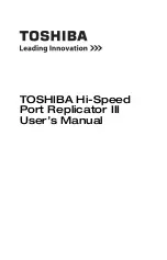 Preview for 1 page of Toshiba Hi-Speed Port Replicator III User Manual