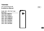 Preview for 1 page of Toshiba HWT-1101F21MM3W-E Installation Manual