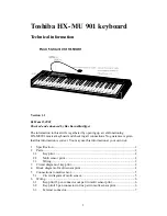 Preview for 1 page of Toshiba HX-MU 901 Technical Information