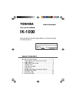 Preview for 1 page of Toshiba IK-1000 - Starlight Color Video Camera CCTV Instruction Manual