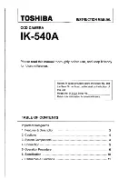 Предварительный просмотр 1 страницы Toshiba IK-540A Instruction Manual