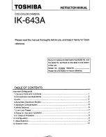 Предварительный просмотр 1 страницы Toshiba IK-643A Instruction Manual