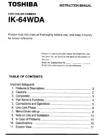 Предварительный просмотр 1 страницы Toshiba IK-64WDA Instruction Manual