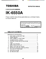 Toshiba IK-6550A - Analog Camera, 540 TV Lines Instruction Manual предпросмотр