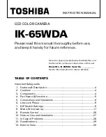 Предварительный просмотр 1 страницы Toshiba IK-65WDA Instruction Manual