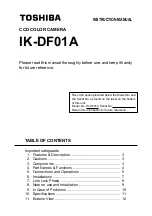 Предварительный просмотр 1 страницы Toshiba IK-DF01A Instruction Manual