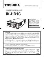 Preview for 1 page of Toshiba IK - HD1C Instruction Manual