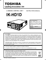 Preview for 1 page of Toshiba IK-HD1D Instruction Manual