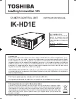 Preview for 1 page of Toshiba IK-HD1E Instruction Manual