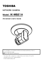 Предварительный просмотр 1 страницы Toshiba IK-WB21A - IP Network PTZ Camera Advanced User'S Manual