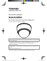 Предварительный просмотр 1 страницы Toshiba IK-WD05A Quick Start Manual And Important Safeguards