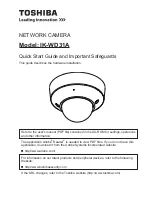 Предварительный просмотр 1 страницы Toshiba IK-WD31A Quick Start Manual And Important Safeguards