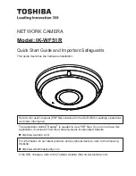 Toshiba IK-WF51R Quick Start Manual And Important Safeguards предпросмотр