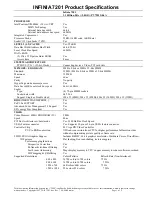 Toshiba Infinia 7201 Specification Sheet preview