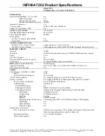 Toshiba Infinia 7202 Specification Sheet preview