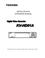 Preview for 1 page of Toshiba KV-HD01A Installation And Operating Manual