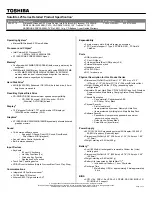 Preview for 1 page of Toshiba L25-S119 Specifications