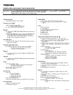 Preview for 1 page of Toshiba L25-S1196 Specifications