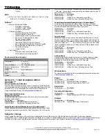 Preview for 2 page of Toshiba L25 S121 - Satellite - Celeron M 1.6 GHz Specifications