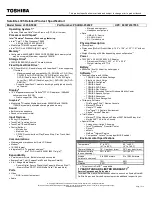 Toshiba L305-S5908 - Satellite - Core 2 Duo GHz Specifications preview