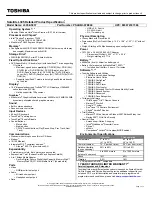 Preview for 1 page of Toshiba L305-S5937 Specifications