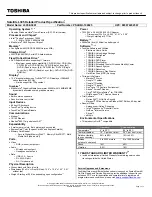 Toshiba L305 S5961 - Satellite - Pentium 2 GHz Specifications preview