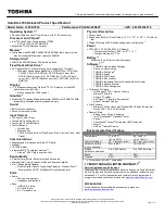 Preview for 1 page of Toshiba L355-S7834 - Satellite - Pentium Dual Core 2 GHz Specifications