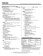 Toshiba L45-S7423 - Satellite - Pentium Dual Core 1.46 GHz Specifications preview