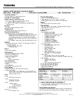 Preview for 1 page of Toshiba L505D-S5994 Specifications