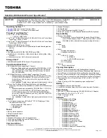 Toshiba L650-BT2N15 Specifications preview