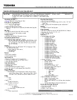 Toshiba L650-ST3NX1 Specifications preview