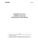 Предварительный просмотр 1 страницы Toshiba LONWORKS option unit Communication Function Manual