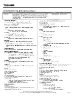 Toshiba M10-S3452 Specifications preview