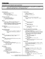 Preview for 1 page of Toshiba M105-S1011 Specifications