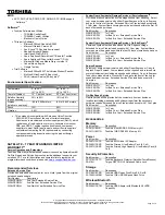 Preview for 2 page of Toshiba M105-S1011 Specifications