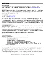 Preview for 3 page of Toshiba M105-S1011 Specifications