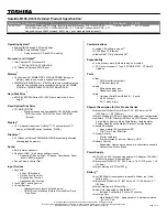 Preview for 1 page of Toshiba M105-S1031 Specifications