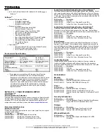 Preview for 2 page of Toshiba M105-S1031 Specifications