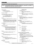 Preview for 1 page of Toshiba M105-S3001 Specifications