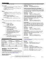 Preview for 2 page of Toshiba M105-S3001 Specifications