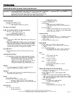 Preview for 1 page of Toshiba M105-S3011 Specifications